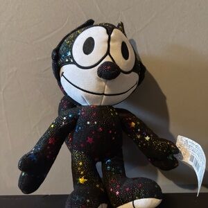 Sparkly Star Patterned Felix the Cat Plush Toy